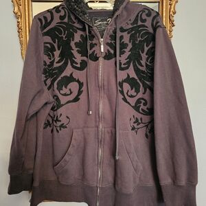 Purple and Black Zip-Up Hoodie